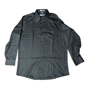 GEOFFREY BEENE -Size Large 16 - Black Satin - Men's Shirt